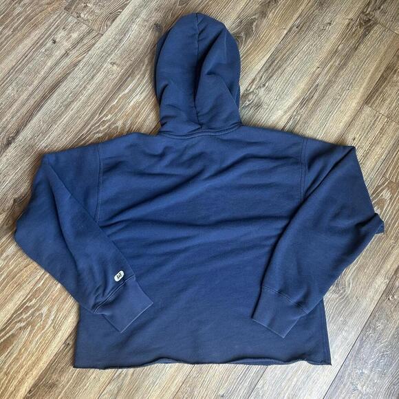 Abercrombie & Fitch Hoodie Womens M 1/4 Zip Fleece Blue Pullover Crop - Picture 8 of 8